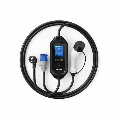 AFEEV 3.5/7KW Portable EV Charger Type2 IEC62196-2 Electric Car Charger 16A EVSE Fast Charging Cable WiFi APP Bluetooth Control