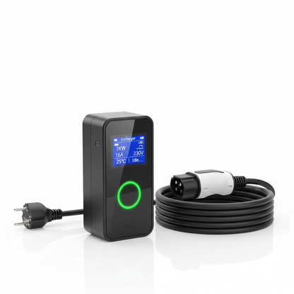 AFEEV 3.5/7KW Portable EV Charger Type2 IEC62196-2 Electric Car Charger 16A EVSE Fast Charging Cable WiFi APP Bluetooth Control